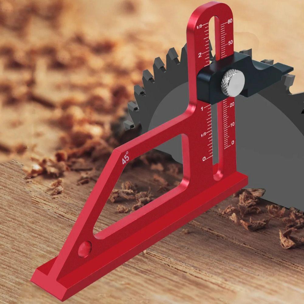 Adjustable Table Saw Depth Gauge with Metric & Inch Scale Angle Ruler Height Measuring Gauge