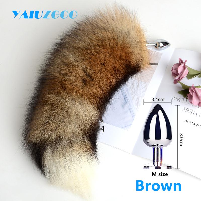 Separable Anal Plug Fox Tail Woman Cosplay Play Toy Natural Long Fox Tail Butt Plug Anal Sex Toys for Adult Products Couples