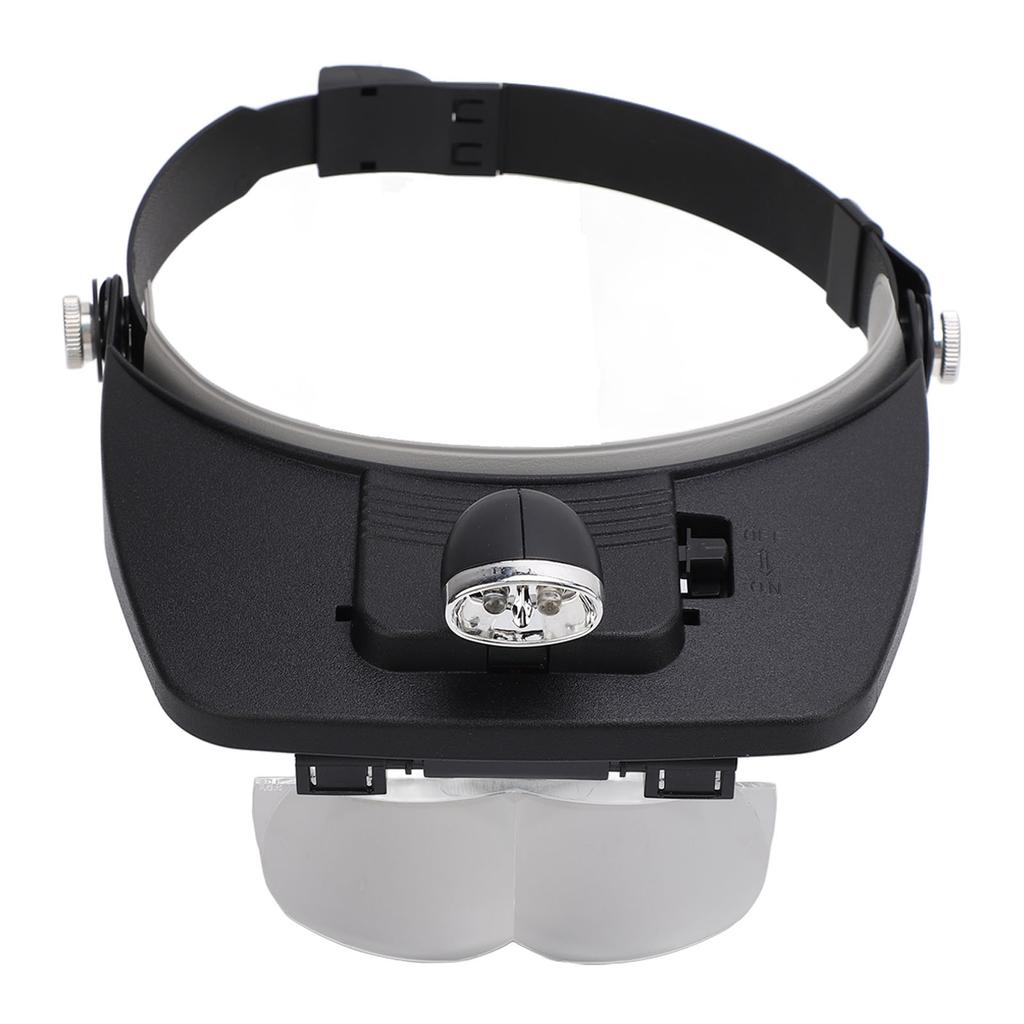 Headband LED Magnifying Glass 1.2X 1.8X 2.5X 3.5X 4 Lens 2 LED Lights Adjustable Angle Head Mount
