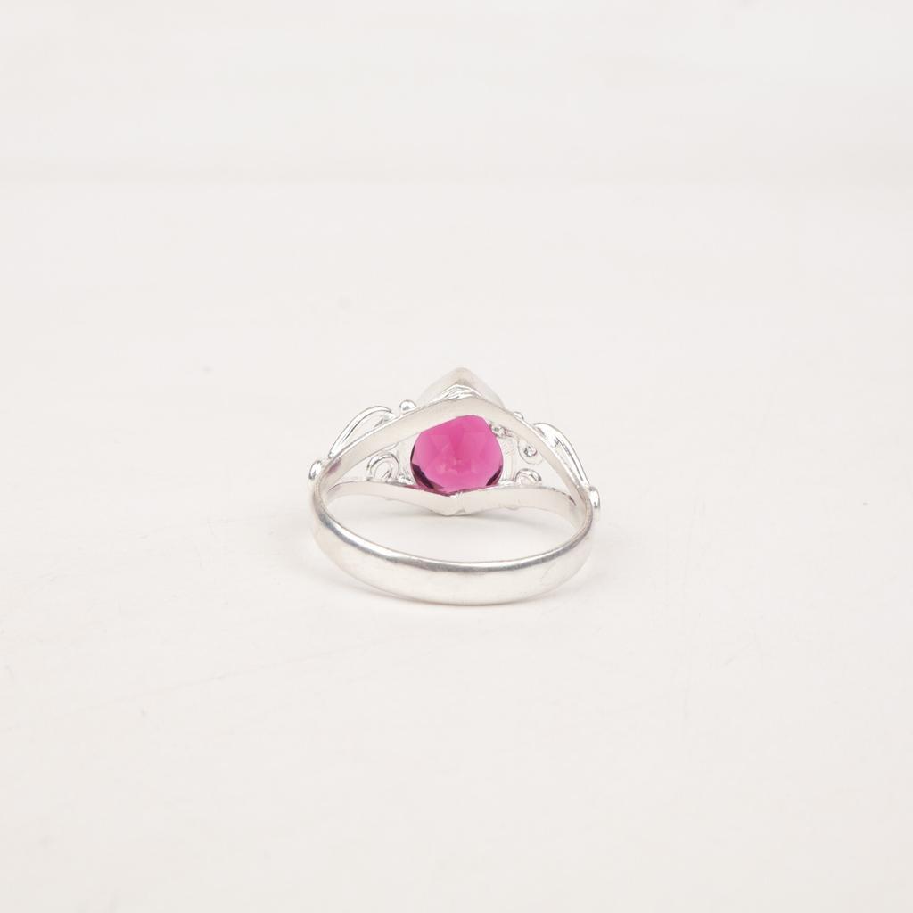 Natural Pink Rubellite Gemstone 925 Sterling Silver Jewelry Handmade Bride Ring RR-46-13