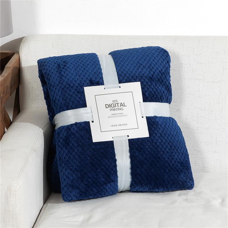 Blanket Blanket Coral Fleece Blanket Winter Solid Color Flannel Pineapple Plaid Blanket Cross-border Sofa Blanket Car Lunch Break Blanket