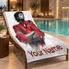 Custom Name Michael Jackson Beach Towel Personalized Text Soft Towel Swimming Travel Bath Gift