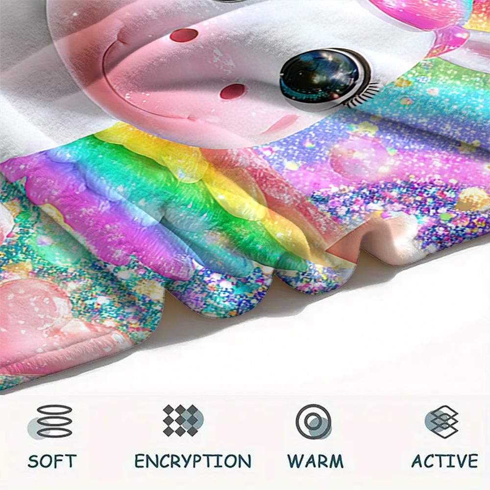 Unicorn Print Flannel Blanket, High Quality Comfortable for All Seasons, Home Decor, Warmth and Comfort, Perfect for Christmas Gifts