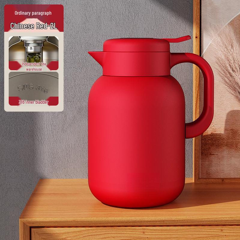 Large Capacity Insulated Stainless Steel Teapot with 316 Inner Liner - High Temperature Resistant for Home Use