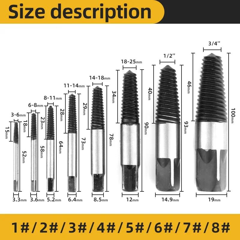 Σετ 5 τεμαχίων Εξολκέας κατεστραμμένων βιδών Speed Out Εξολκέας σπασμένων μπουλονιών Εργαλεία ξυλουργικής Σετ μεταλλικά τρυπάνια Εξολκέας αφαίρεσης μπουλονιών