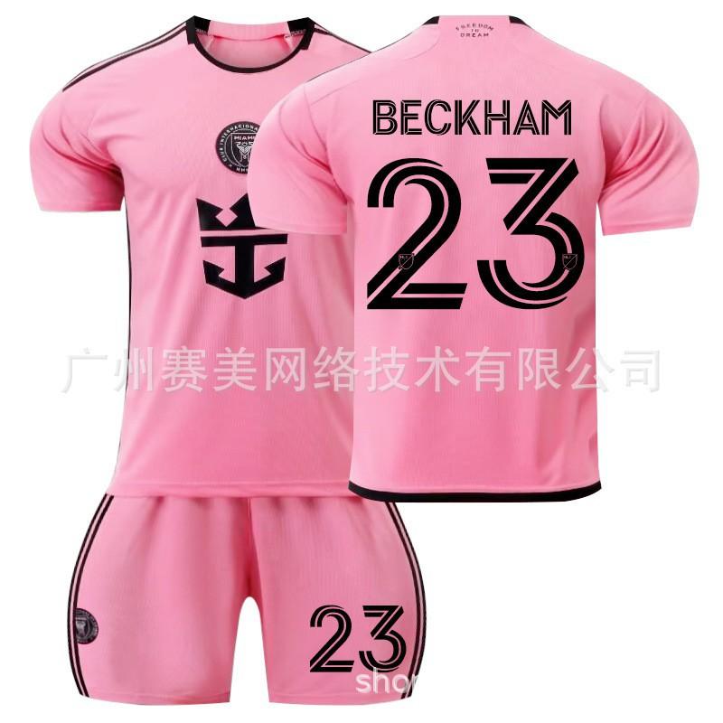 

24-25 Miami Home Pink No. 10 9 Suarez 23 Beckham Jersey Football Uniform Set 18#