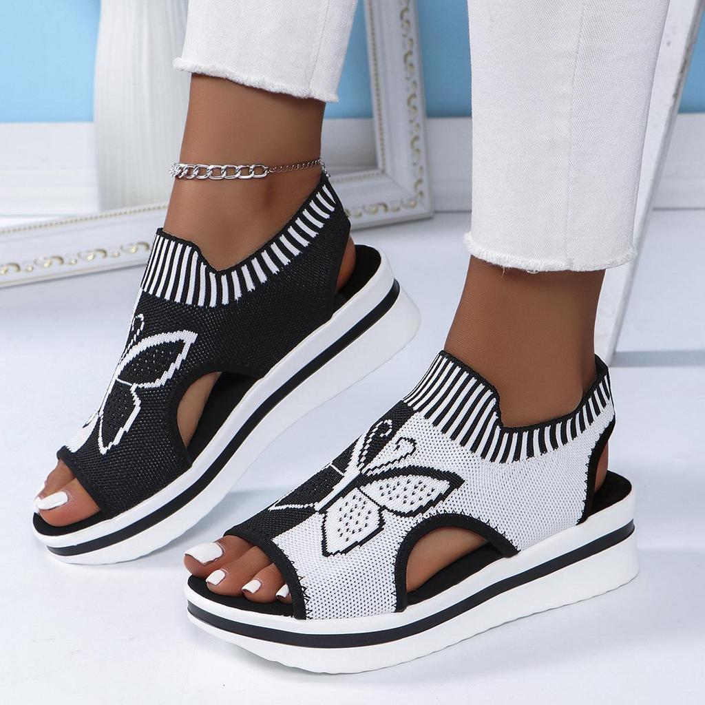 2024 Summer Women's Sporty Woven Sandals: Flyknit Open-Toe Beach Style
