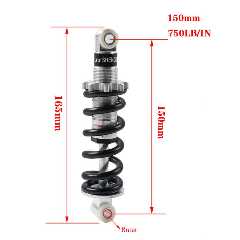 Ammortizzatore per Bicicletta 100mm 125mm 150mm 500LBS 750LBS 1200LBS Foro da 8mm per una Guida più Fluida in Città e sui Sentieri