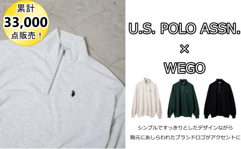 WEGO Long Sleeve Size by POLO Featuring a Unique Embroidered Perfect for Korean or As a Gift for or Men's Half-Zip Sweatshirt, Purple, M, U.S. ASSN.,