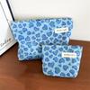 Heart Pattern Cosmetic Bag Portable Leopard Print Makeup Bag High-Capacity Makeup Bag Lightweight For Suitcase Travel Business