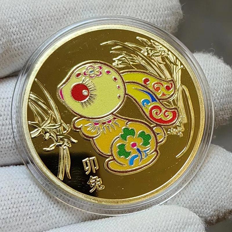 Farbige Chinesische Tierkreis Gedenkmünzen Und Pferdejahr Gedenkmedaillen