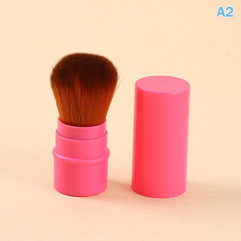 Retractable Single Blush Brush Loose Powder Setting Brush With Cover Portable Multi-Functional Makeup Tool