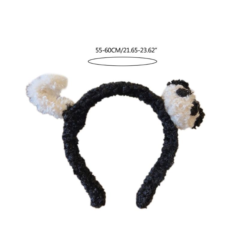 Plüsch-Panda-Form Haarspange/Haargummi/Stirnband Weihnachten Karneval Haargummi für Damen Teenager beim Fotografieren Rutschfest