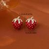 Strawberry Stud Earrings for Women, Light Luxury Elegant Dangle Jewelry Daily Wedding Vacation Gift