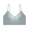 Plus Size Sports Bra with Thin Straps Large Cup Support D Cup Wireless Seamless Crop Top for Women Comfort Activewear