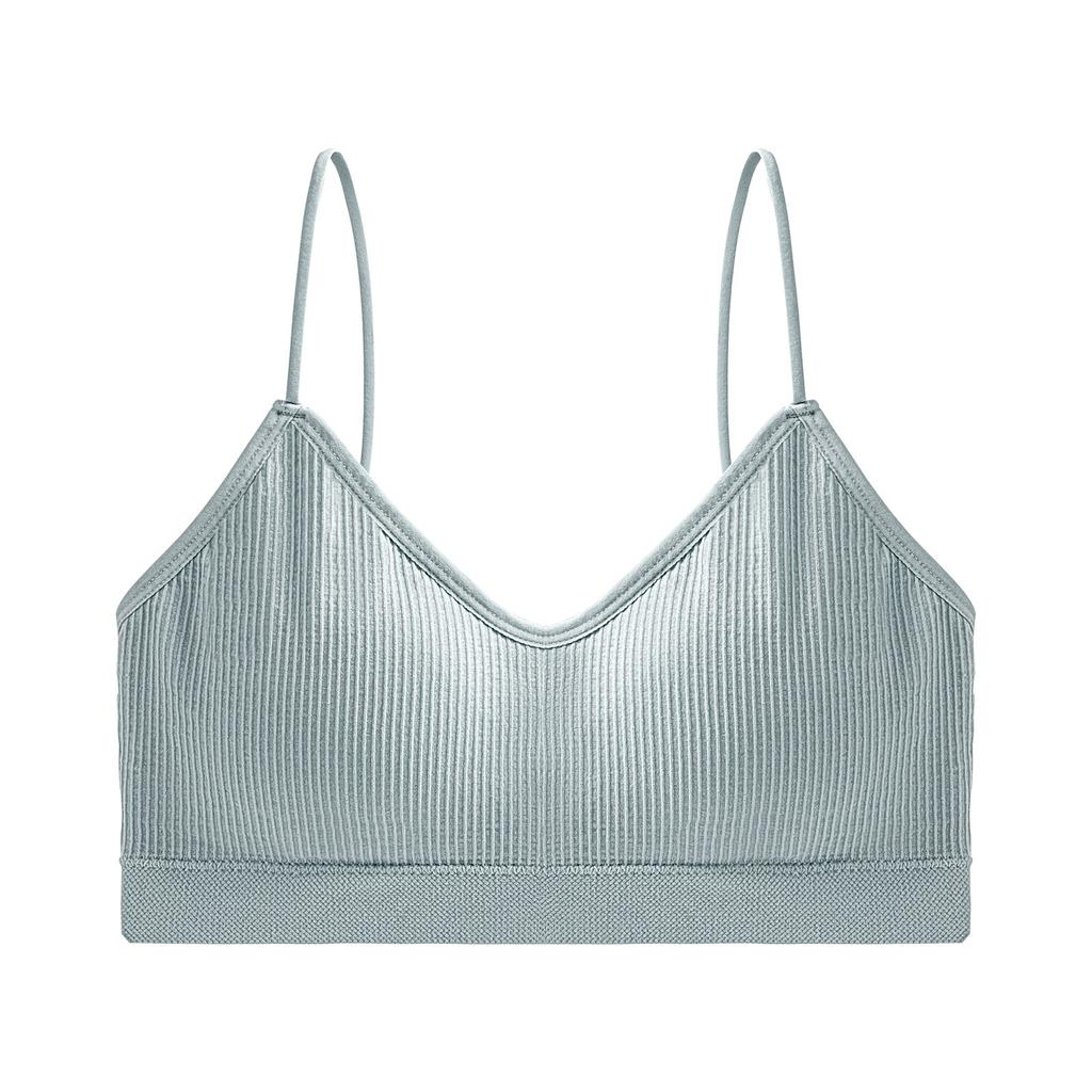 Plus Size Sports Bra with Thin Straps Large Cup Support D Cup Wireless Seamless Crop Top for Women Comfort Activewear