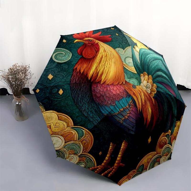 Animal pattern, automatic folding umbrella, portable and foldable design, 8 ribs, a Christmas or birthday gift.