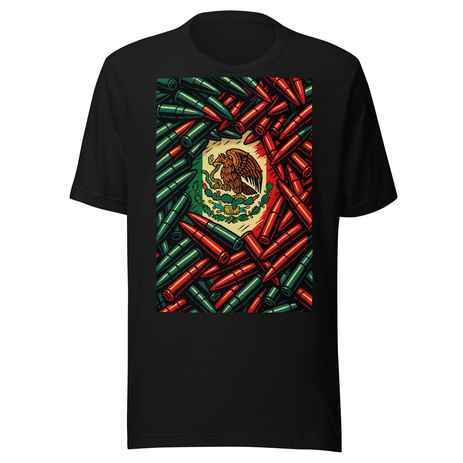 Mexican Flag Bullets Unisex t-shirt 2XL