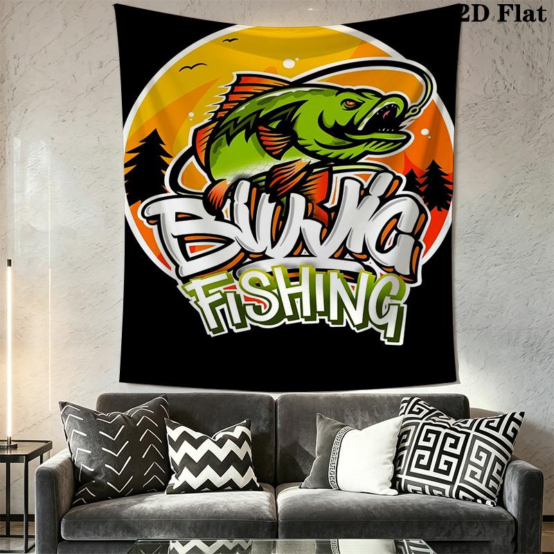 Modern fishing Pattern Home Decor Tapestry, Wall Hanging, Decorative RV Wall Cloth.ZGT0914408