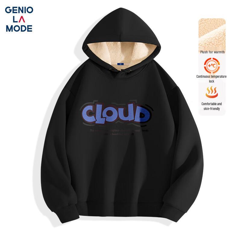 

GENIOLAMODE Men s Fleece-Lined Hooded Hoodie M