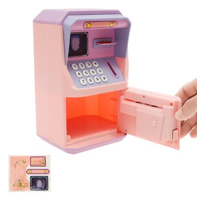 Caixas de Dinheiro com Reconhecimento Facial Simulado para Crianças ATM Eletrônico com Senha Cofrinho Rolo Automático de Notas e Moedas Caixa Presente para Criança