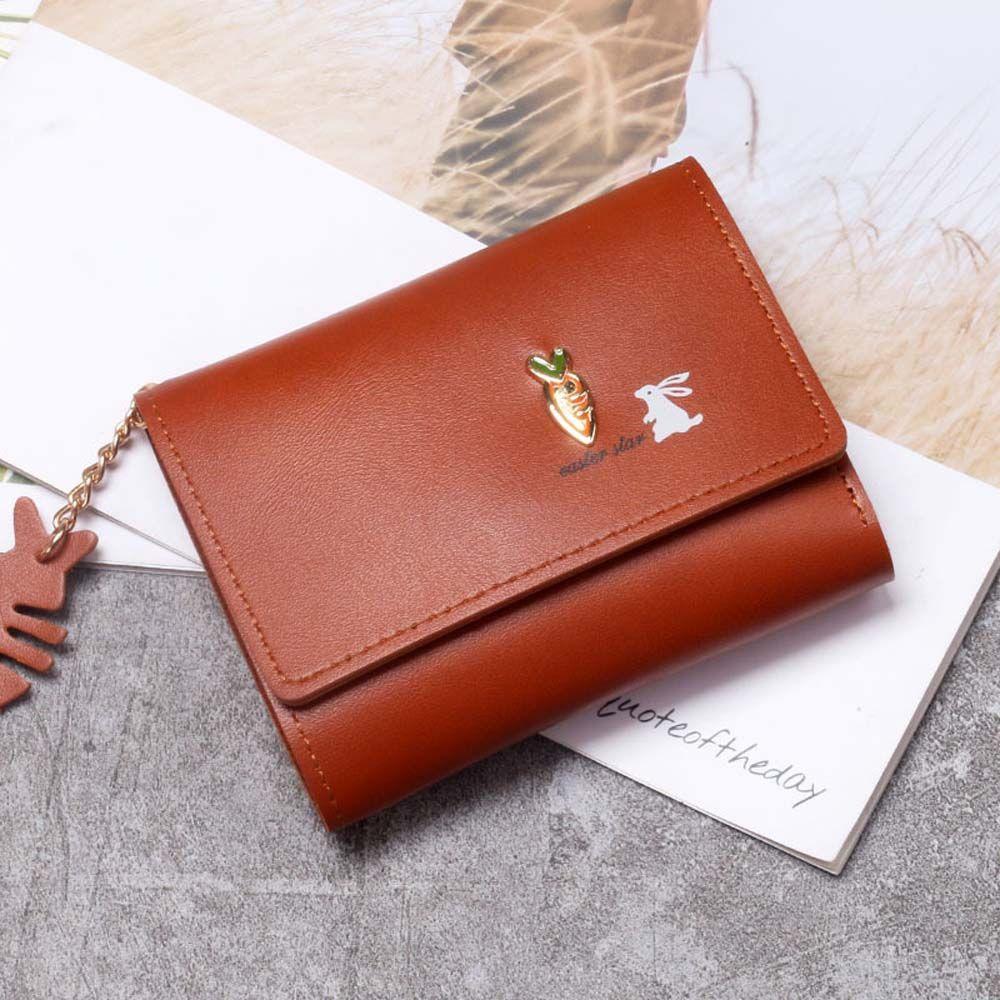 PU Leather Rabbit Carrot Korean Money Bag Women Wallets Card Holders Small Coin Purse
