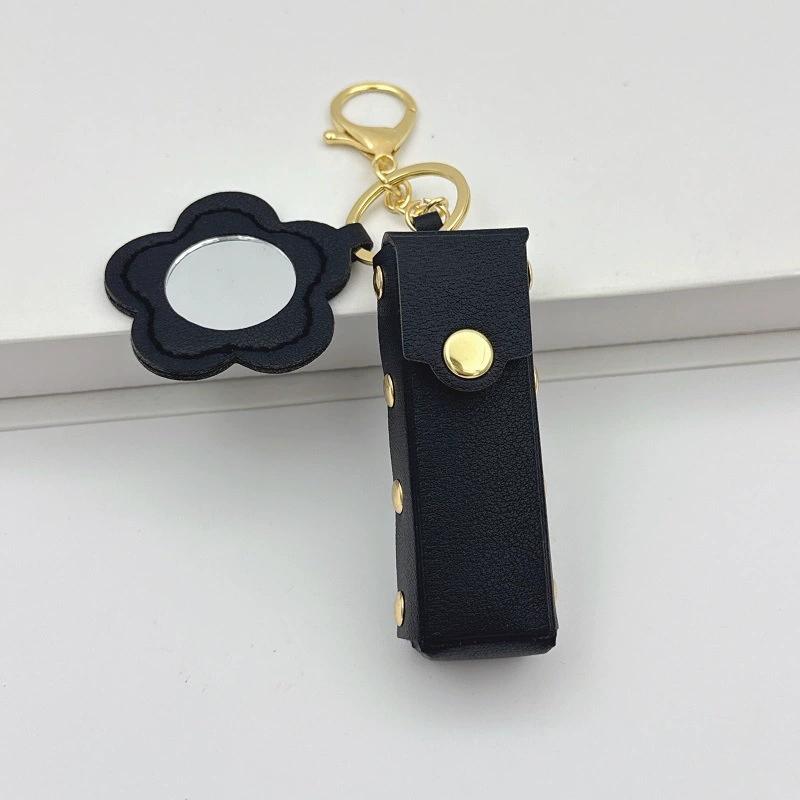 Portable Lipstick Mouth Red Envelope Gift Coin Purse Keychain Women Girls'Lipstick Storage Bag Fashion Storage Box with Mirror