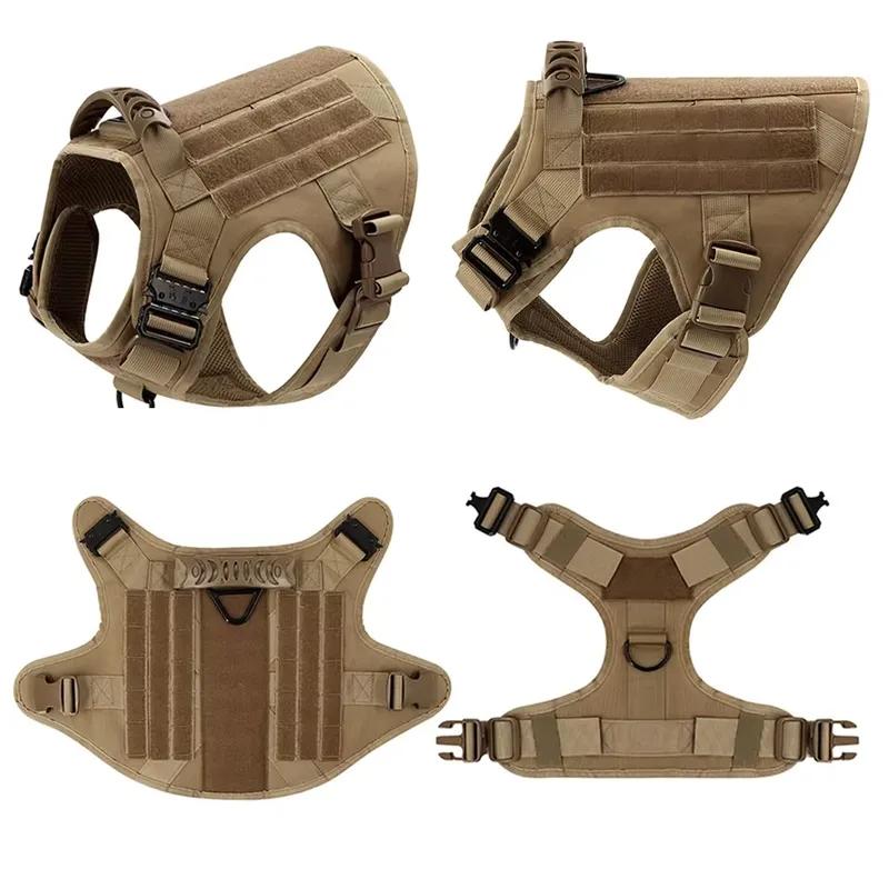 CANBOUN Tactical Military Vest Pet German Shepherd Golden Retriever Tactical Training Dog Harness And Leash Set For All Breeds D