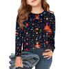 Christmas Day Girls Long Sleeve T Shirts Kids Fall Tops Crewneck Printed Basic Tees