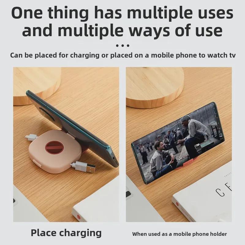 Organizador de Cabos Multiuso e Suporte para Telefone com Armazenamento para Fones de Ouvido