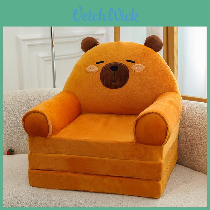 Capybara Plush Childrens Lounge Chair With Foam Filling For Kids Room Decor