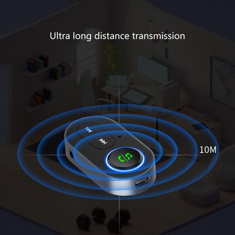 Bluetooth-compatible Receiver Wireless  Adapter 3.5mm Aux Handsfree with Mic Music Receiver Support Voice Broadcast