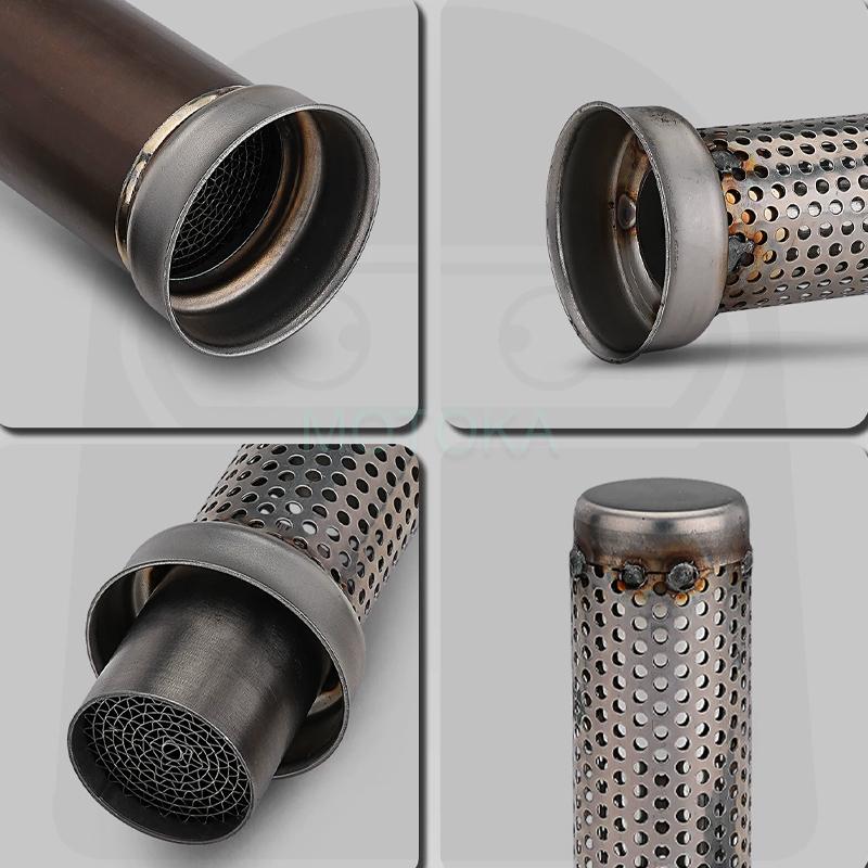 MOKALA SPEED Modified 51mm 60mm Muffler Honeycomb Catalyst Sound Eliminator Motorcycle Exhaust DB Killer