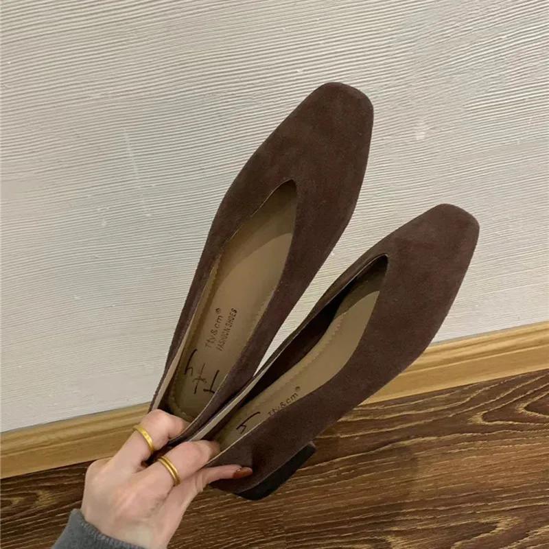 Women's Square Toe Vintage Flats Soft Loafers Comfortable Leather Ballet Shoes for Female Dress Shoes Mujer