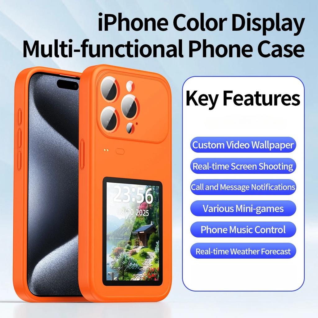 Dynamic Phone Case For Iphone Photo Transfer, Video Playback, Touch Screen, Multifunctional Bluetooth Phone Cover For IPhone 17 16 15