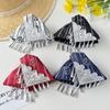Striped Pattern Ethnic Style Hair Claw Tassel Hair Accessory Triangle Shark Clip  Commuting