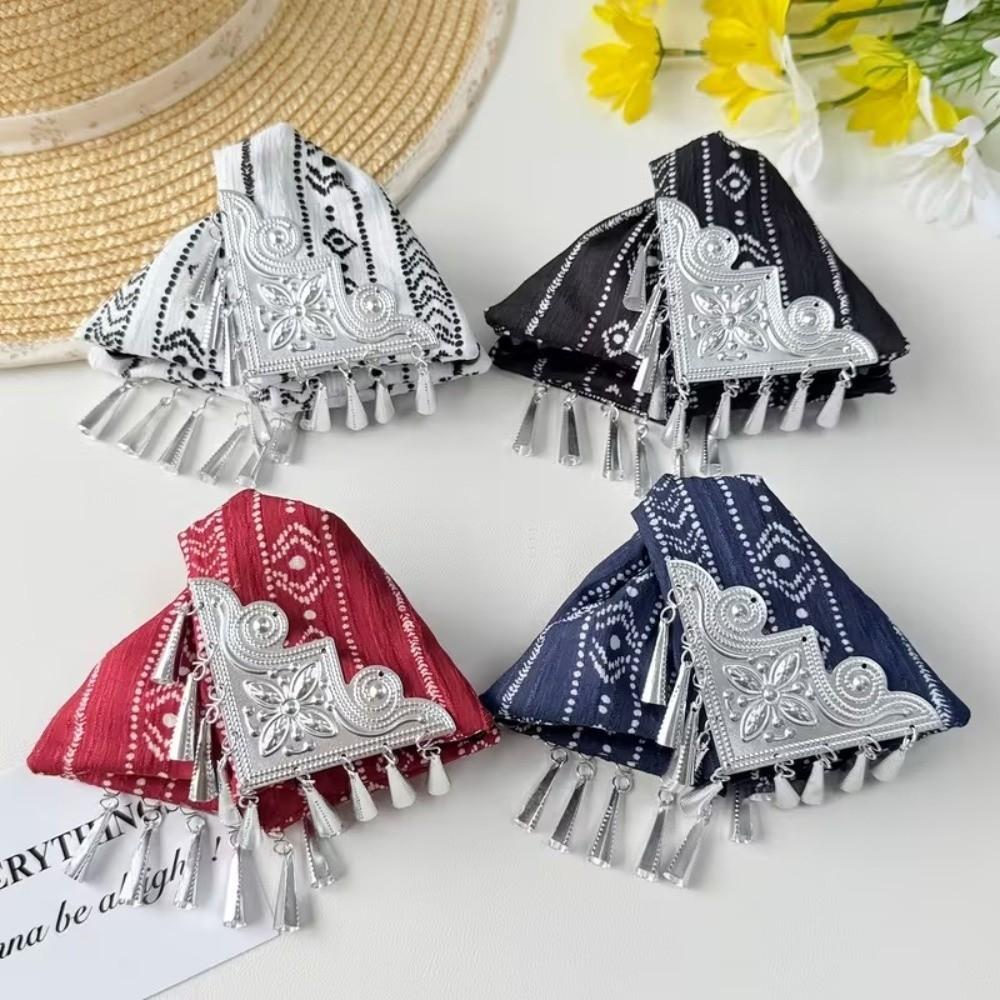 Striped Pattern Ethnic Style Hair Claw Tassel Hair Accessory Triangle Shark Clip  Commuting