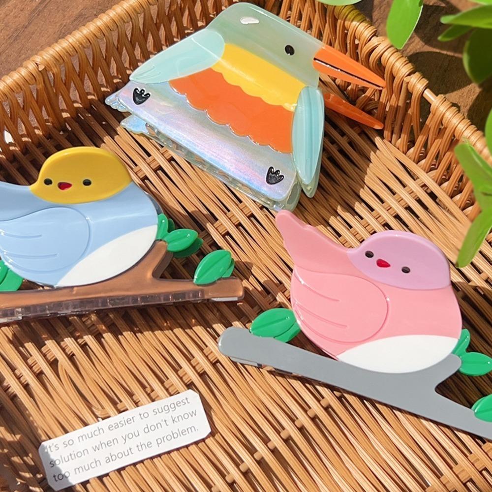 Hairpin Bird Shark Clip Cartoon Acetate Shark Clip Creative Woodpecker Hair Claw  Daily