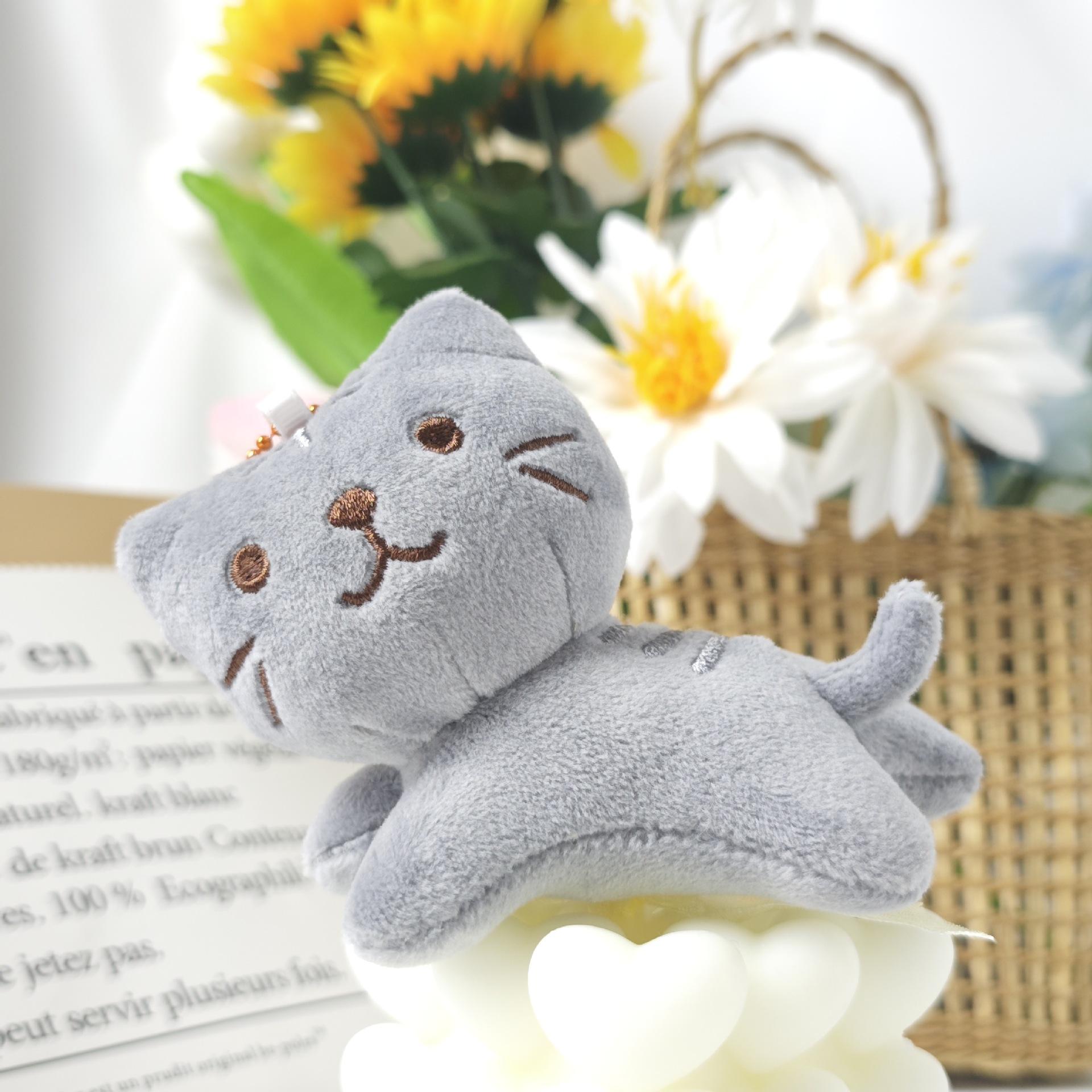 

Cat Plush Doll, Kitten Doll Backpack Pendant Pet Doll Machine Doll 10cm сірий колір