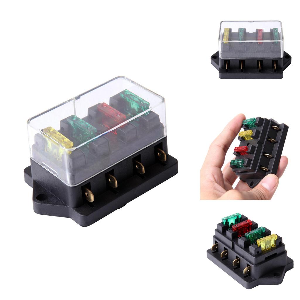 Way Blade 4 Sicherungshalterbox LED-Anzeige Kfz-Sicherungskastenbox N5j1 6V32V