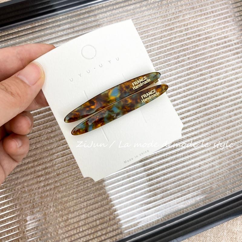 Korean Gold Label Willow Leaf Hairpin - French Style, Simple & Elegant Side Clip