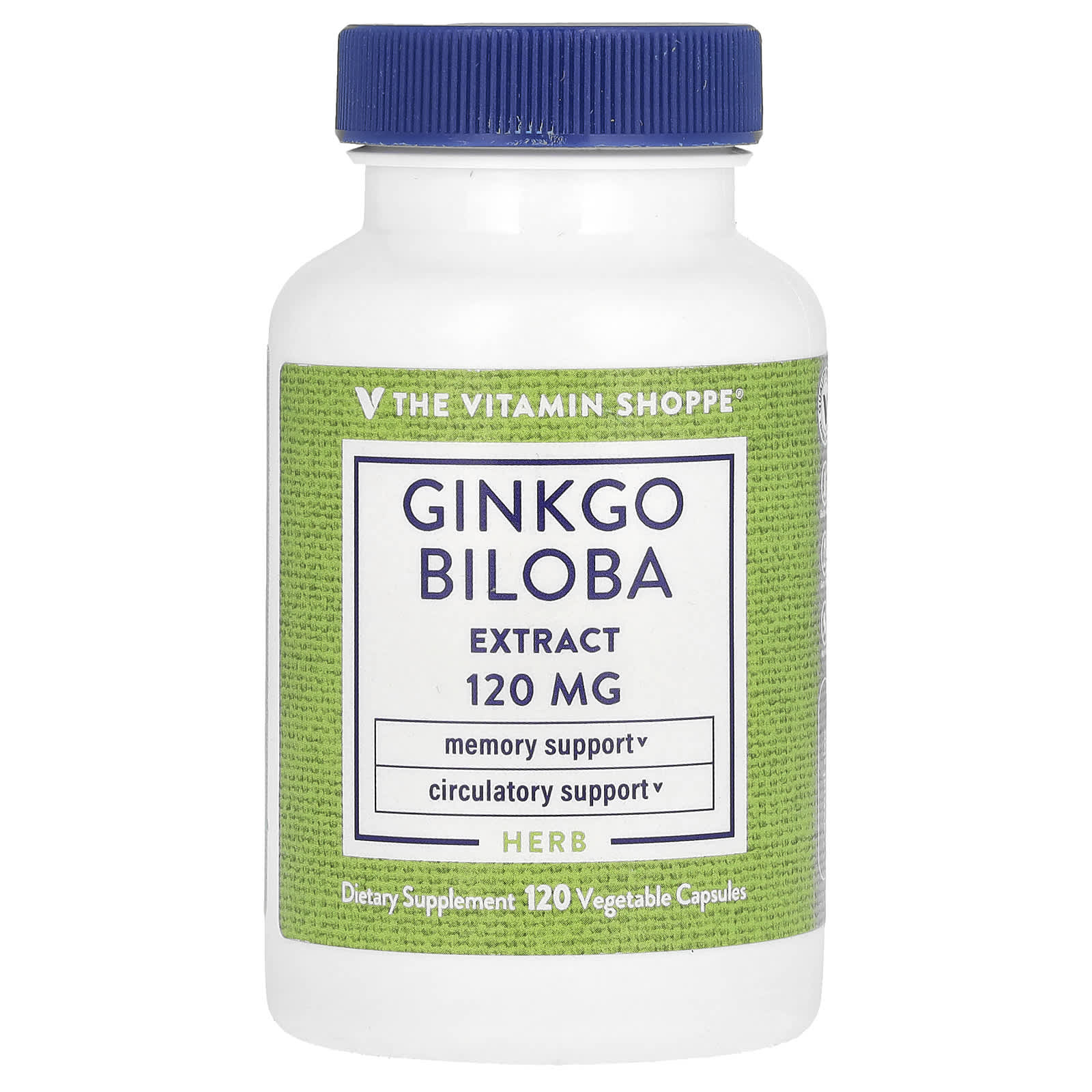 

The Vitamin Shoppe, Ginkgo Biloba Extract, 120 mg, 120 Veggie Capsules