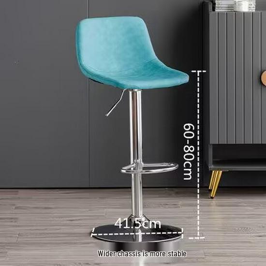 Modern Minimalist Luxury Swivel Bar Stool with Backrest and High Wrought Iron Legs