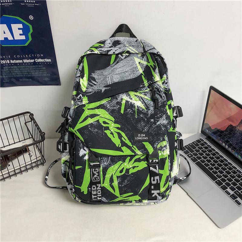 Spot Graffiti Streetwear Lightweight Backpack for Students & Casual Use