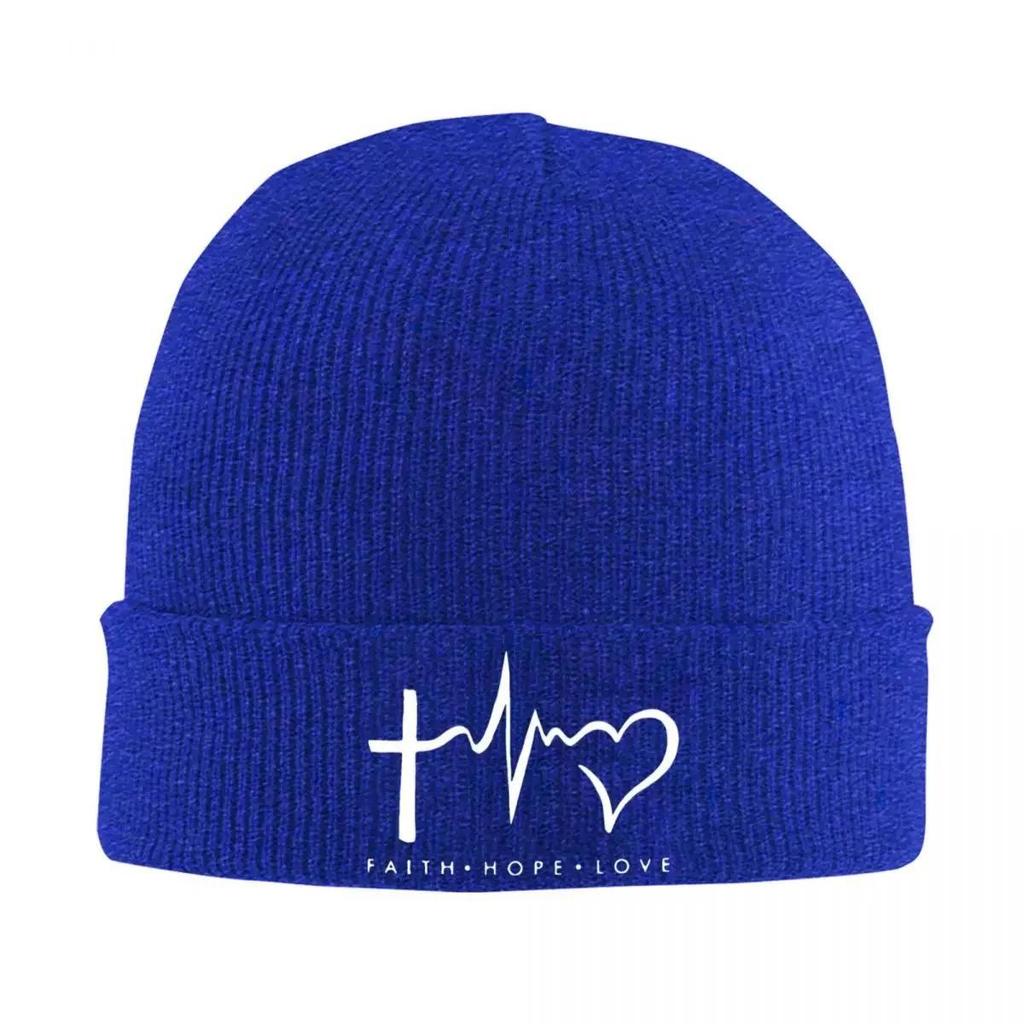 New Christian Beanie Hats Symbol Casual Caps Adult Unisex Kpop Knitting Hat Spring Printed Head Wrap Beanie Hat