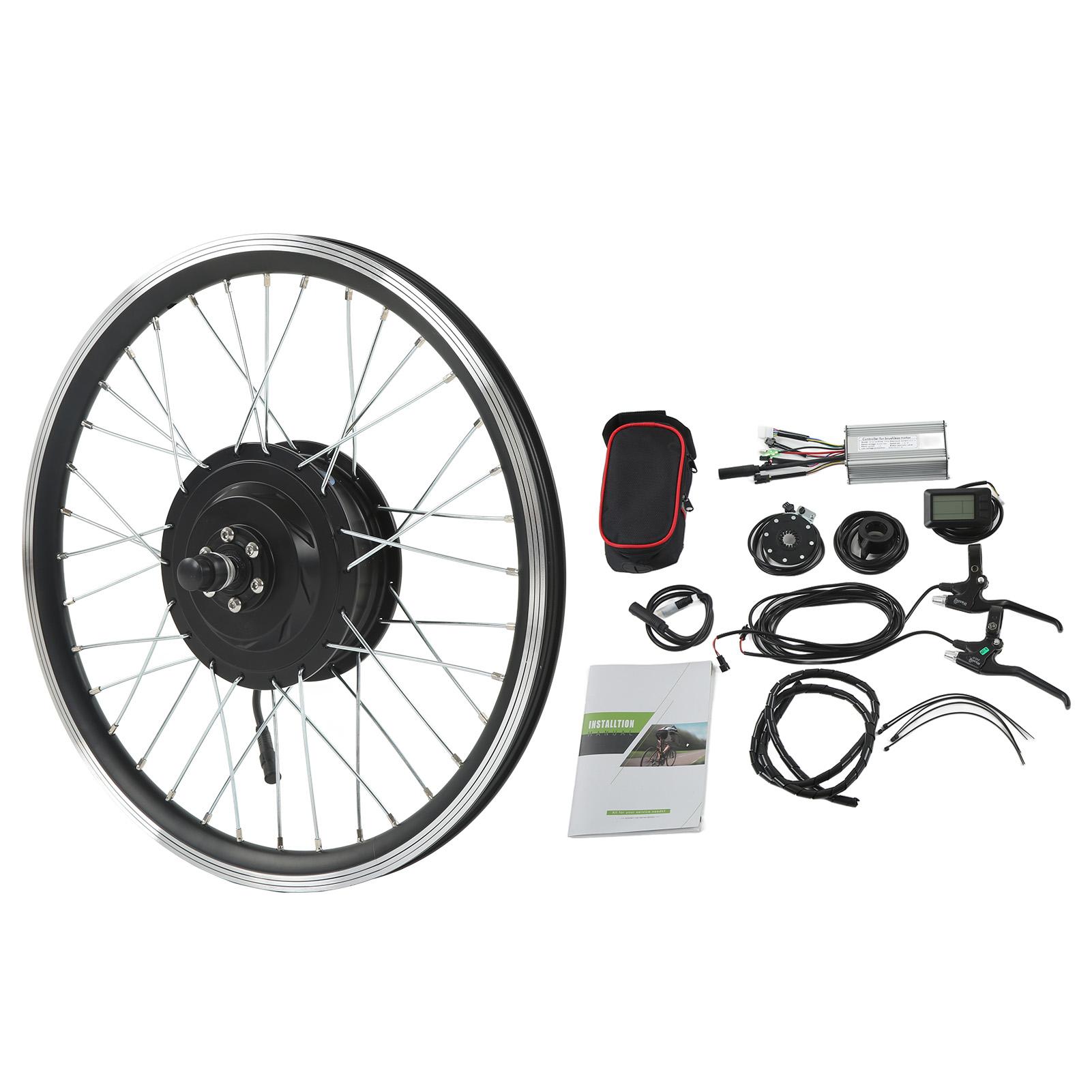 Переднее колесо 36В 500Вт мотор-колесо Комплект для переоборудования электровелосипеда Передний бесщеточный редукторный мотор Дисплей LCD7U 20inch
