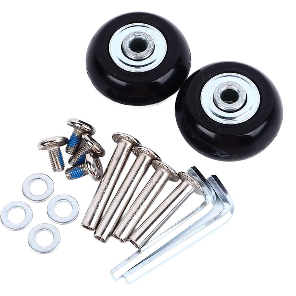 2Pcs Luggage Wheels Flexible Rotating Ultra Quiet Strong Rubber Metal Suitcase Caster with Screws for Replacement