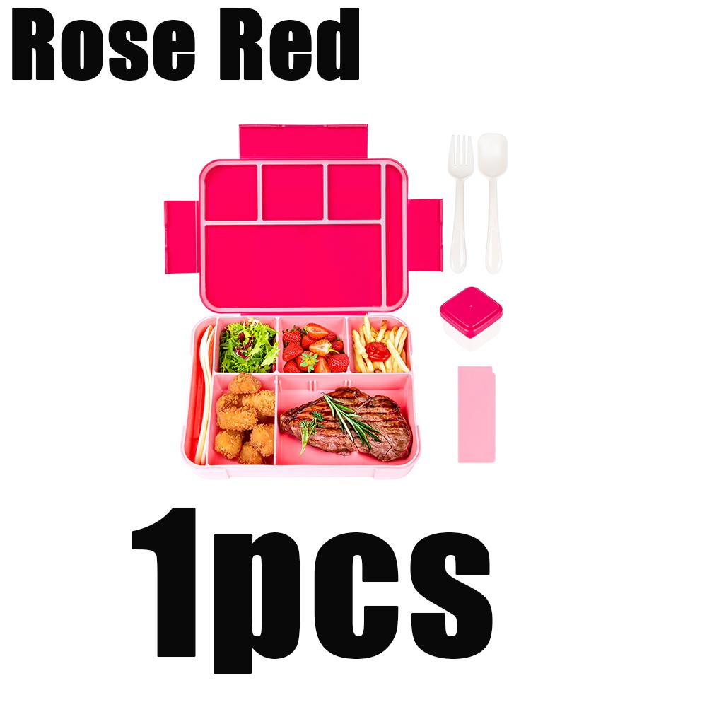 1 szt. Uroczy Wzór Dziecięcy Lunchbox Przenośny Dzielony Szczelny Pojemnik na Żywność Bento Box Do Szkoły Biura Podgrzewanie w Kuchence Mikrofalowej