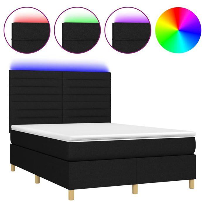 VidaXL Sommier à Lattes de Lit avec Matelas et LED, Lit Rembourré, Lit Double, Lit Adulte de Chambre à Coucher Intérieur, 3135511