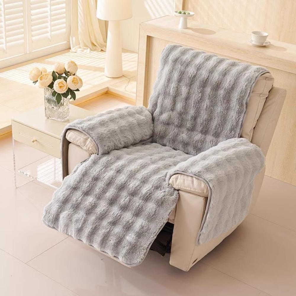 Wear-resistant Plush Single Recliner Sofa Cover Integrated Massage Chair Pad  Living Room
